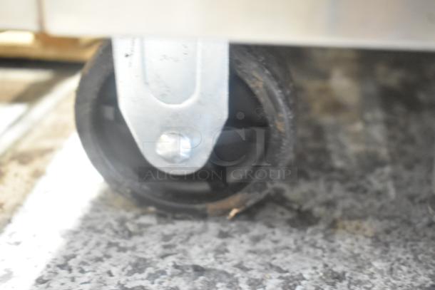 2023 Lassele LS-1045F stainless steel freezer caster wheel, commercial use. Note: power cord cut, untested.
