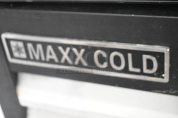 Maxx Cold MXM2-48R commercial cooler, 2 doors, 115V, metal body, visible brand label, reach-in design, model MXM2-48R.