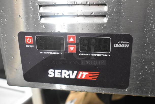 Brand new ServIt 423FW150L stainless steel commercial countertop food warmer, 1500W, with temperature controls, scratch and dent.