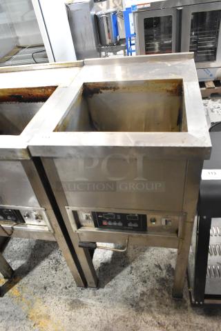 Selm SLT-05THS stainless steel commercial single bay steam table. Visible controls; shows signs of use.