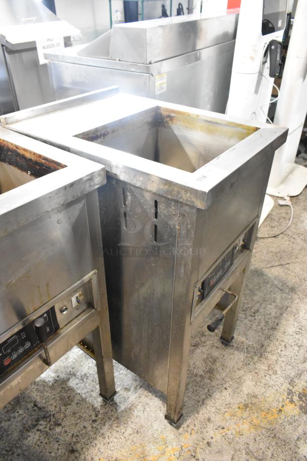 Selm SLT-05THS stainless steel commercial steam table, single bay, used condition, visible controls and markings.