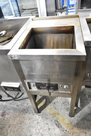 Selm SLT-05THS Stainless Steel Commercial Single Bay Steam Table, used condition, visible controls, sturdy construction.