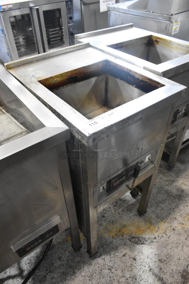 Selm SLT-05THS stainless steel steam table, single bay, commercial use, visible wear, model tag reads “115.”