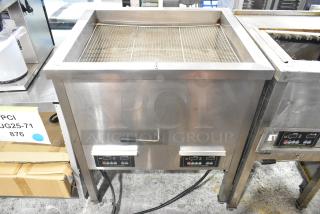 Selm SLT-05THS stainless steel steam table, single bay, electric powered, commercial use, control panels visible.