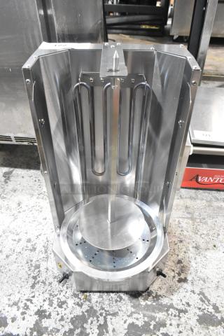 Brand new Avantco 177VBE101A stainless steel vertical broiler, 20 lb. capacity, electric, 120V, with minor scratches.