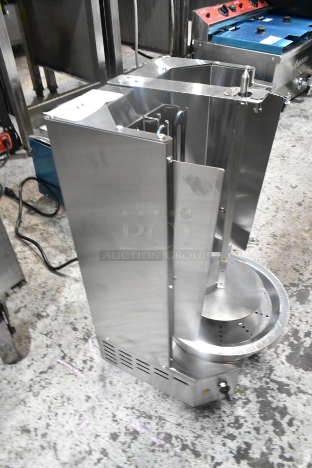BRAND NEW Avantco 177VBE101A Stainless Steel Electric 20 lb. Vertical Broiler, 120V, 1 Phase, minor scratches visible.