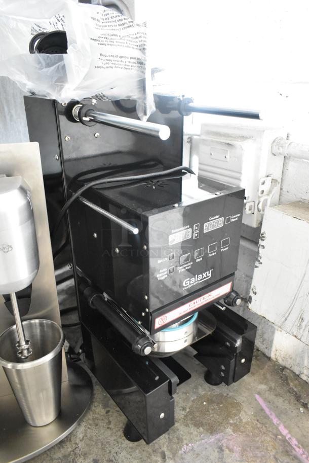Brand new 2024 Galaxy 177CSFA Automatic Cup Sealing Machine, 88-95 mm, 110V, 1 Phase. Slight scratch and dent condition.