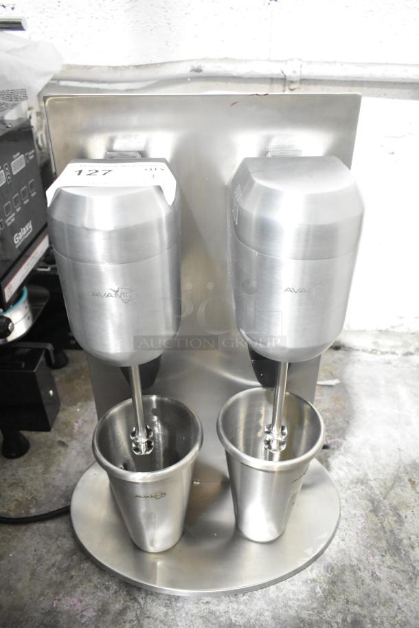 BRAND NEW AvaMix ADM2 double spindle milkshake machine, 120V, with two metal cups. Scratch and dent condition.