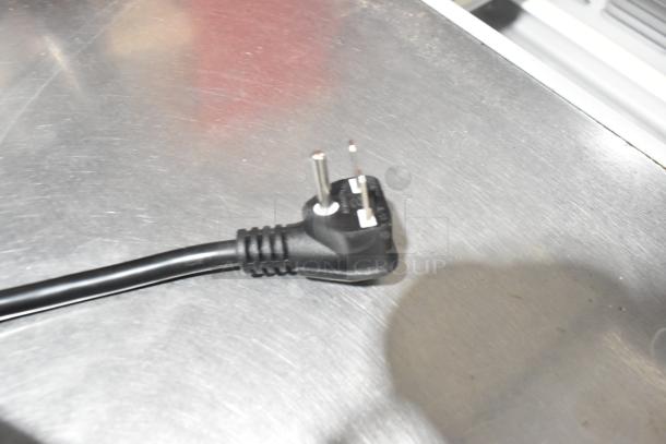 Close-up of power cord for Avantco 177RCSB90 digital rice cooker; 240 Volts, 1 Phase plug. Suitable for new appliance.