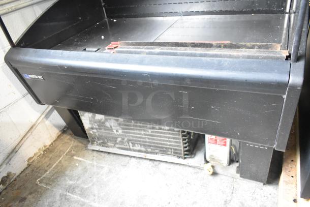 Master Bilt black metal open air grab-n-go merchandiser, 115 volts, 1 phase, fair condition, visible wear.