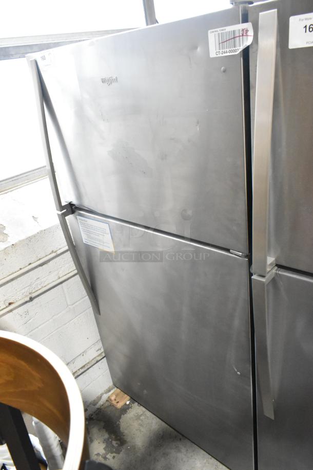 Brand new 2025 Whirlpool WRT311FZDM05 stainless steel cooler with freezer; scratch and dent condition, 115V, 1 phase.
