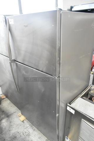 Whirlpool WRT311FZDM05 stainless steel commercial cooler with freezer. New, scratch and dent condition. 115V, 1 phase.
