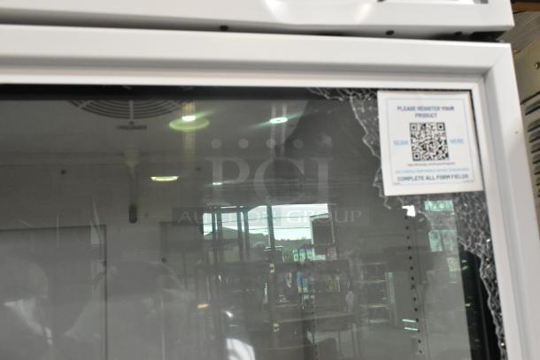 Brand new 2025 True TSCI-600R-G-PH cooler. Single door, scratch and dent condition with broken glass. 115V, 1 phase.