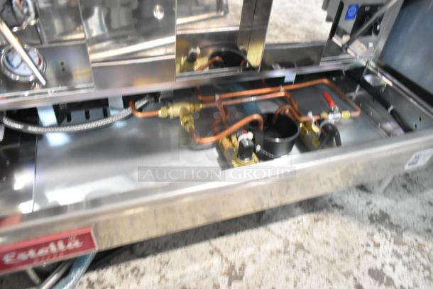 2024 Estella ECEM2/N2 stainless steel 2-group automatic espresso machine. Brand new, scratch and dent. 220-240V, 1 phase.