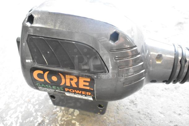 Core CHT410 Gasless Power Bush Trimmer, black body, visible "CORE Gasless Power" label, lightly used condition.