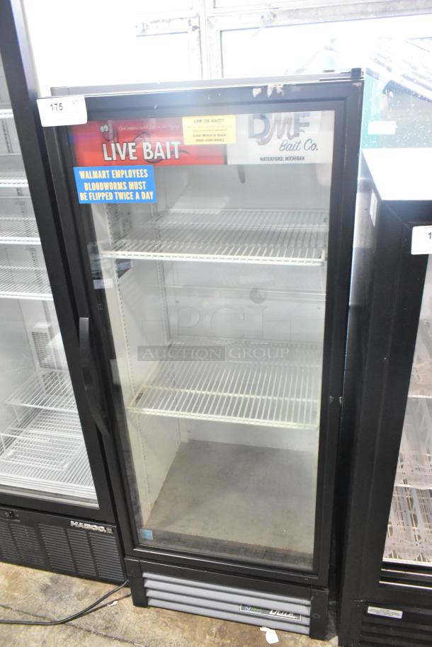 2021 True GDM-12-HC commercial cooler, single glass door, poly-coated racks, 115V, 1 phase, metal frame, merchandiser.