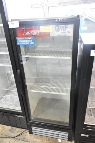 2021 True GDM-12-HC commercial cooler, single glass door, poly-coated racks, 115V, 1 phase, metal frame, merchandiser.