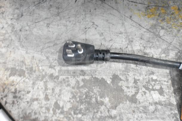 Black power cord with a three-prong plug for the True GDM-12-HC commercial cooler, 115 volts, 1 phase.