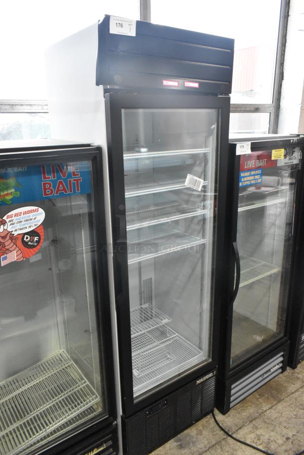 2019 Habco SE18 metal commercial cooler, single glass door, poly coated racks, 115V, 1 Phase, excellent condition.