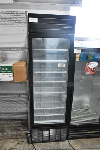 2019 Habco SE18 metal commercial cooler with glass door, poly-coated racks, 115V, 1 phase, ideal for merchandise display.