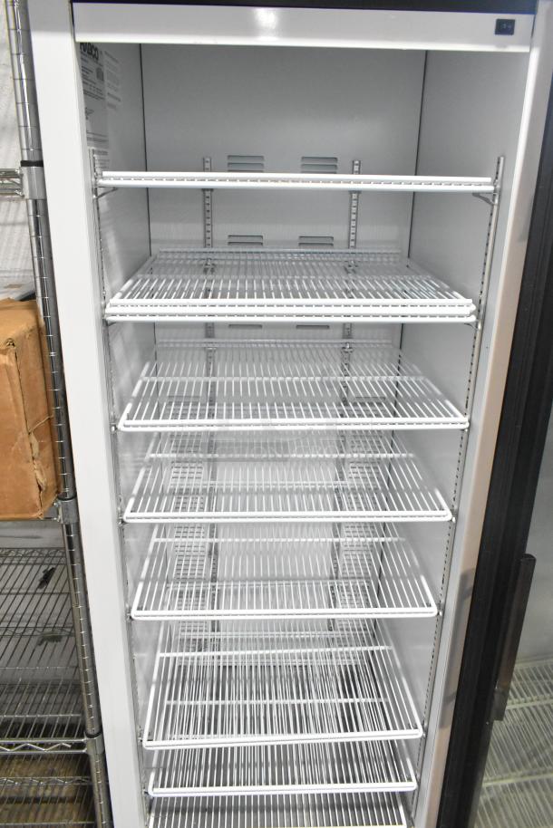 2019 Habco SE18 metal reach-in cooler with poly-coated racks, single door, 115 volts, clean condition.