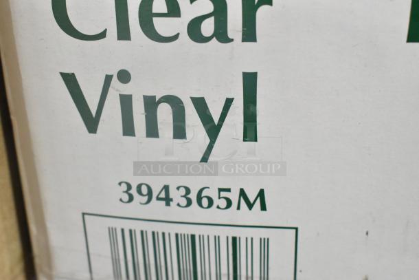 Box of Noble Products 394365M powder-free vinyl gloves with barcode, for foodservice use.