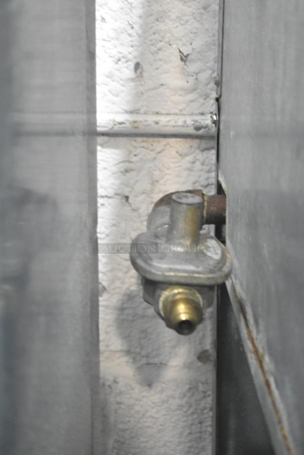 Gas connection detail for Imperial stainless steel commercial range.