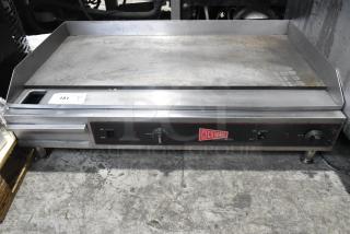 Cecilware EL-1636 stainless steel commercial flat top griddle, electric, 240V, 1 phase, used condition, model label visible.