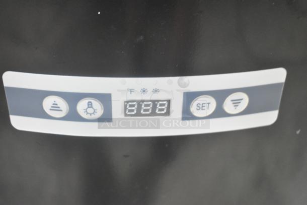 Avantco model 193BCR15HCB control panel with temperature and fan settings. Display shows digital temperature readout.