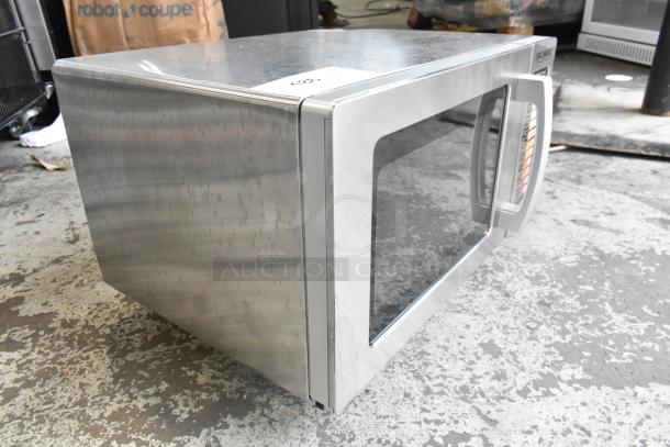 BRAND NEW Solwave 180MW1000SS stainless steel commercial microwave, scratch and dent, with push button controls.