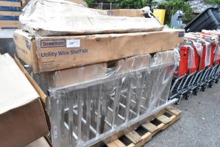 3 brand new items: Steelton 18" x 72" NSF Chrome Shelf Kit, Regency 12" x 60" Stainless Pot Rack, Regency Aluminum Can Rack.