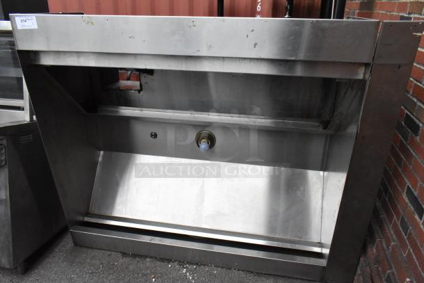5.5' Stainless Steel Commercial Grease Hood, slightly tarnished, built-in vent, ideal for kitchen exhaust systems.