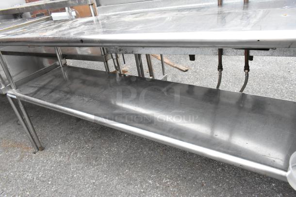 Stainless steel 2-tier overshelf with APW Wyott warming strip, 120V, 1 Phase, used condition.