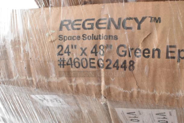 Regency 24" x 48" NSF Green Epoxy Wire Shelf in packaging. Model #460EG2448 on label. Brand new condition.