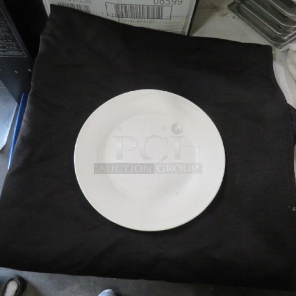 10.5 Inch Royal Norfolk Plate, white, gently used condition, plain design. Ideal for dining or display. Model 12XBID.