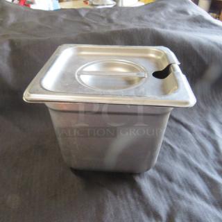 1/6 Size 6 Inch Deep Hotel Pan With Lid. 3XBID - Item #1204449
