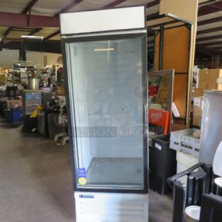 One WORKING Everest 1 Door Glass Display Cooler. Model# EMGR24. 115 Volt. 28.5X32X82. $2991.00. - Item #1206166