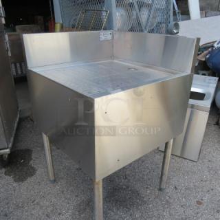 Krowne stainless steel drain table, Model KR324-C24R, 24x24x36 inches, excellent condition, visible label confirms model.