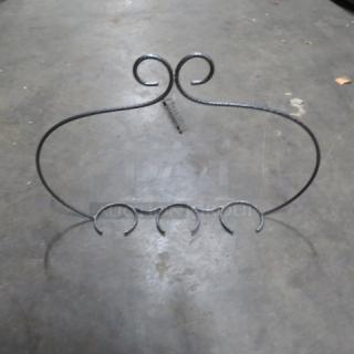 NEW Metal Flight Holder, black, featuring a decorative scroll design, perfect for holding drink flights.
