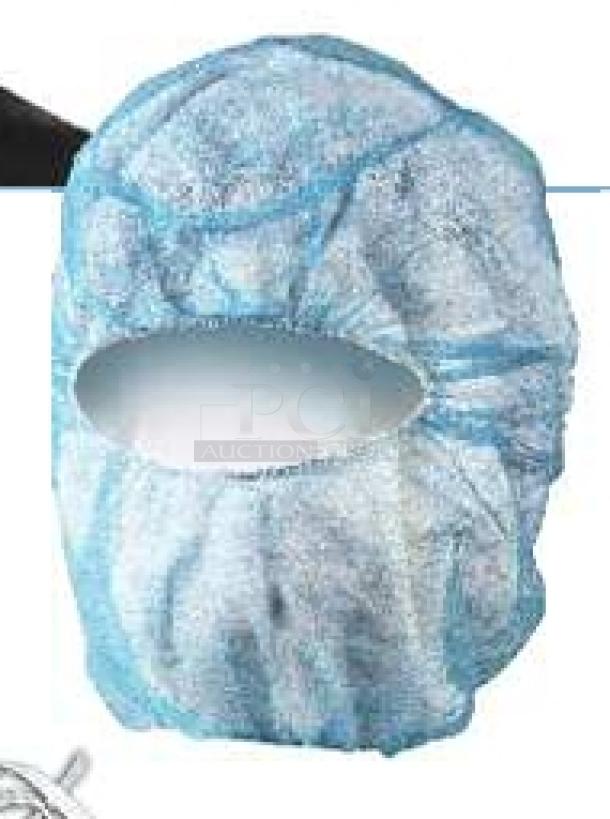 Cellucap 980BREG blue disposable hood, non-woven, brand new, full pallet, 100 per bag, 10 bags per case.