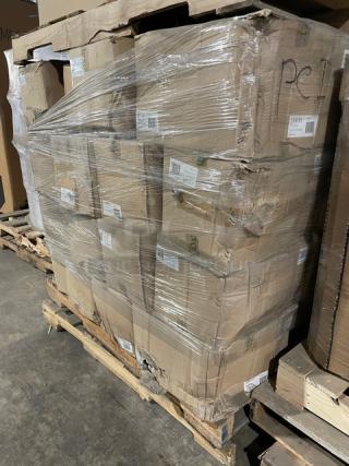 Full pallet of Vertex China Signature Series Argyle Collection 9.75” rolled edge plates, model ARG9, in cases, brand new.