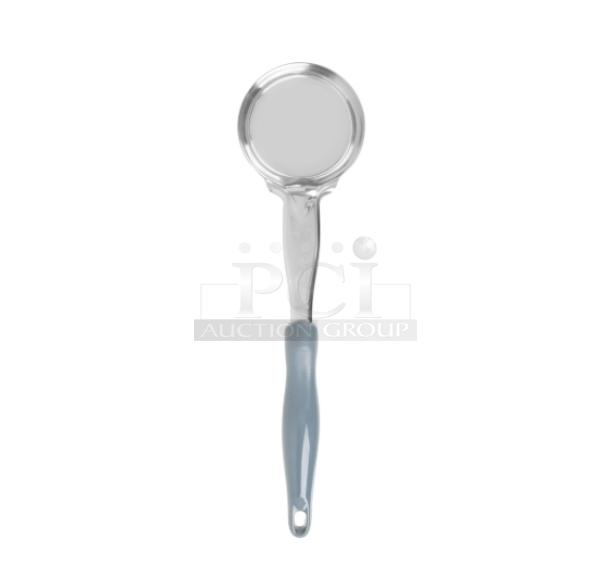 Brand new Vollrath Jacobs Pride Series 4 oz. solid spoodle, stainless steel, gray grip handle, Model 6433445.