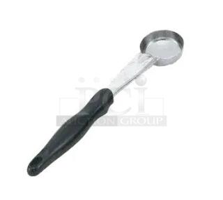Brand new Vollrath 1 oz stainless steel spoodle, model 6433120, with black grip handle. Perfect condition.
