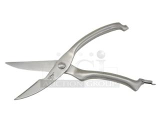 Brand new Winco Winware KS-03 stainless steel kitchen poultry shears, commercial-grade. Durable design with safety latch.