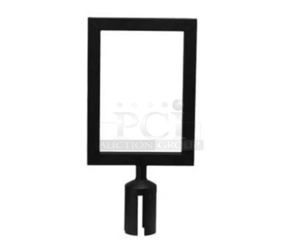 Brand new Winco CGSF-12K black stanchion-top sign frame, commercial grade, durable construction.