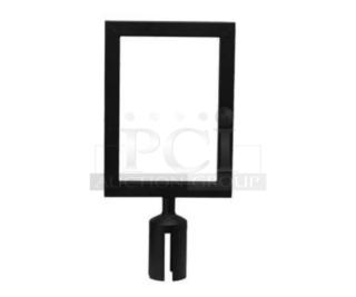 Brand new Winco CGSF-12K black stanchion-top sign frame, commercial grade, durable construction.