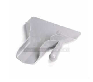 Brand new Tablecraft PR8 soft gray right-handed French fry scoop, commercial-grade, ergonomic handle.