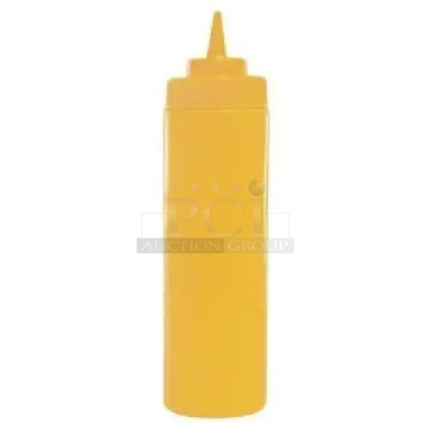 BRAND NEW yellow 12 oz. squeeze bottle with lid, Update International SBY12, commercial-grade, durable plastic.