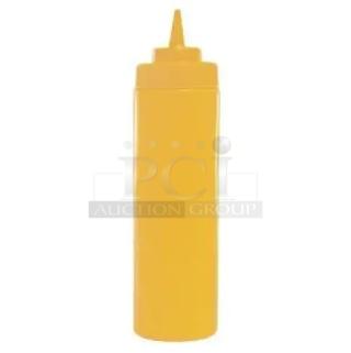 BRAND NEW yellow 12 oz. squeeze bottle with lid, Update International SBY12, commercial-grade, durable plastic.