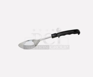 Johnson-Rose 13” stainless steel serving spoon, model 3513, with a black grip handle. Brand new condition.